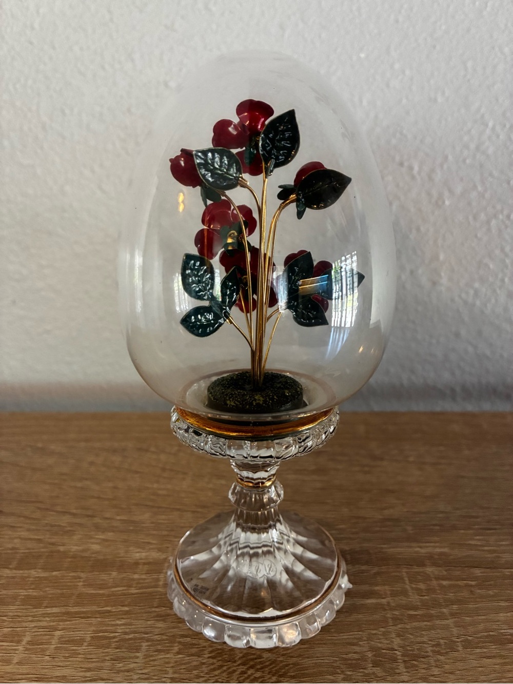 House of Fabergé Rose Bouquet Crystal Egg Franklin Mint 1991 Austria - Picture 3 of 5
